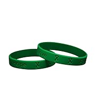 Green Silicone Bracelet – Green Ribbon Bracelet for Cerebral Palsy, Glaucoma, Mental Health, Liver Cancer, and Organ Donation Awareness – Inexpensive Green Rubber Wristband (1 Bracelet)
