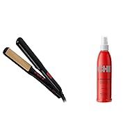CHI G2 Professional Hair Straightener Titanium Infused Ceramic Plates Flat Iron & 44 Iron Guard Thermal Protection Spray, Clear, 8 Fl Oz