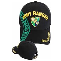 Army Ranger Shield Ranger on The Side Baseball Cap Black, black