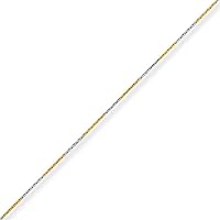 White and Yellow Rhodium Over Brass 0.85mm 2 Color Plated Fancy Chain - 16 Inches