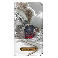 RW1509 Steam Train PU Leather Flip Case Cover for iPhone 11 with Personalized Your Name on Leather Tag