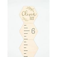 Growth Chart Ruler for Kids Wooden Growth Chart, Hexagon Height Chart Ruler for Boys and Girls Baby Shower or Christmas Gift
