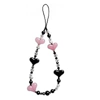 Trend Acrylic Heart Phone Charm Strap Lanyard Fashionable Key Chain Bag Ornament Y2k Keychain Belt Cute Keyrings Decors