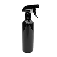 16oz 500ml Empty Plastic Spray Bottles for Cleaning Solutions Tattoo Flower Mist Bottle Hair Salon Tool Hair Dressing Refillable (Black, Small-1)