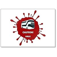 Bus - Caution. Virus. - Warning About the Spread of Viral Infections Illustration Fridge Magnet