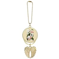 Mystery Flowers Art Deco Fashion Car Keychain Angel Wing Pendant