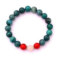 Agate, Coral,?ountain Crystal,Unisex Bracelet,Beaded Gemstone Bracelet,Buddhist Jewelry, Mens Jewelry,Gemstone Bracelet,Meditation Bracelet 10 mm by Gemswholesale