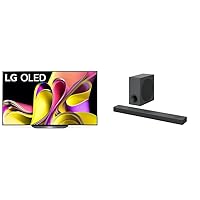 LG B3 Series 65-Inch Class OLED Smart TV OLED65B3PUA, 2023 - AI-Powered 4K TV, Alexa Built-in S80QY 3.1.3ch Sound bar with Center Up-Firing, Black