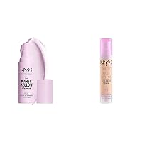 NYX PROFESSIONAL MAKEUP Marshmellow Smoothing Primer, Vegan Face Primer, 10-In-1 Skin Benefits & Bare With Me Concealer Serum, Up To 24Hr Hydration - Vanilla