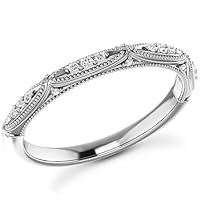 Love Band 0.15 CT Round Moissanite Engagement Band, Anniversary Wedding Band, Diamond Band, Jewelry Gift for Women, Prong Set for Her, Gift for Women/Her