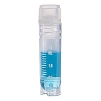 RingSeal Cryogenic Vials, 2.0ml, Sterile, Internal Threads, Self-Standing, Attached Screwcap with O-Ring Seal, Case of 500, Globe Scientific 3034-2