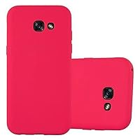 Case Compatible with Samsung Galaxy A3 2017 in Candy RED - Shockproof and Scratch Resistant TPU Silicone Cover - Ultra Slim Protective Gel Shell Bumper Back Skin