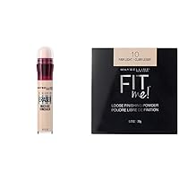 Maybelline Fit Me Loose Setting Powder, Face Powder Makeup & Finishing Powder, Fair Light, 1 Count & Instant Age Rewind Eraser Dark Circles Treatment Multi-Use Concealer, 110, 1 Count