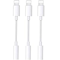 3 Pack Lightning to 3.5mm Headphone Jack Adapter, Apple MFi Certified, Supports All iOS Devices