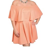 Off-The-Shoulder Plus Size Peach Dress - Size XXL