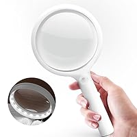 Magnifier with 20 LEDs, 30x 60xHandheld Rechargeable Illuminated Magnifier for Older Readers, Reading Magnifier for Coins, Stamps, Maps, Exams and Macular Degeneration