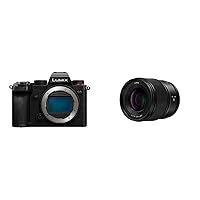 Panasonic LUMIX S5 Full Frame Mirrorless Camera, 4K Video Recording, L-Mount, DC-S5BODY (Black) + LUMIX S Series Camera Lens, 50mm F1.8 L-Mount Interchangeable Lens for Mirrorless Full Frame Cameras