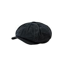 GMOIUJ Black Duck Tongue Cap Korean Version of Men's Retro Newsboy Octagonal Cap Painter Beret