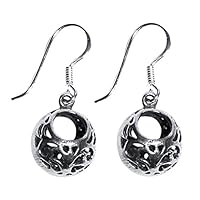 Chic-Net silver earrings 925 silver earrings Earrings Women's Jewelry hole pattern oxidized open pearl