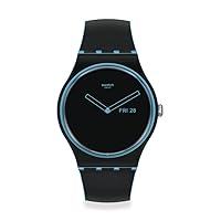 Swatch New Gent BIO-SOURCED Quartz Silicone Strap, Blue, 18 Casual Watch (Model: SO29S701), Black