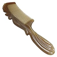 Natural Horn Comb, PROTORIGEN Handmade Ox Horn Comb anti-static, fine tooth comb, hair and scalp health comb. (Ox Horn Heart)
