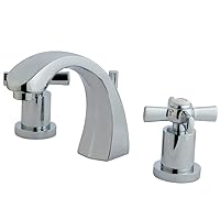 KINGSTON BRASS KS4981ZX Millennium 8 to 16-Inch Widespread Lavatory Faucet with Brass Pop-Up, Polished Chrome