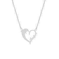 Personalized Dolphin Love Heart Custom Name Necklace Fashion Ocean Animal Nameplate Pendant Jewelry