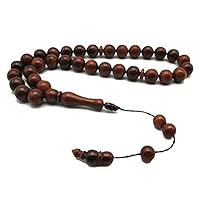 Natural Wood Cook Tasbih Man's Misbaha Prayer Beads 33 Beads 2 Size Rosary (10mm x 33beads)