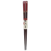 Ishida Chopsticks, Shellwork, Abalone Color, Rabbit, Wood, Natural Wood, Lacquered, Red, 6.5 inches (16.5 cm)