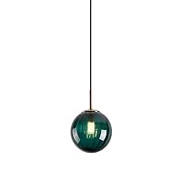 Qiangcui Chandelier Vintage Glass Pendant Light Clear Hanging Light E27 Ceiling Lamp Decorative Lighting for Cafe Restaurant Bar 1 Lamp,Red (Color : Green)