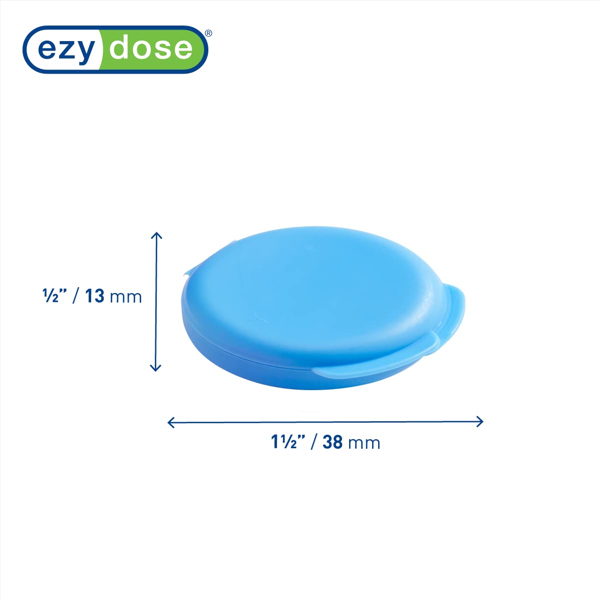 EZY DOSE Daily Round, Portable On-The-Go, Pill Box, Organizer and Vitamin Containers, Snap Shut Lids, Perfect for Traveling, Blue and Green, 2 Pack