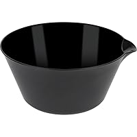 Black Plastic Salad Bowl With Spout (120 Oz.) - Pack Of 1 - Sleek Design, Perfect Serving Essential For Family Gatherings, Birthday Parties, Weddings, Events, Meal Prep, & More