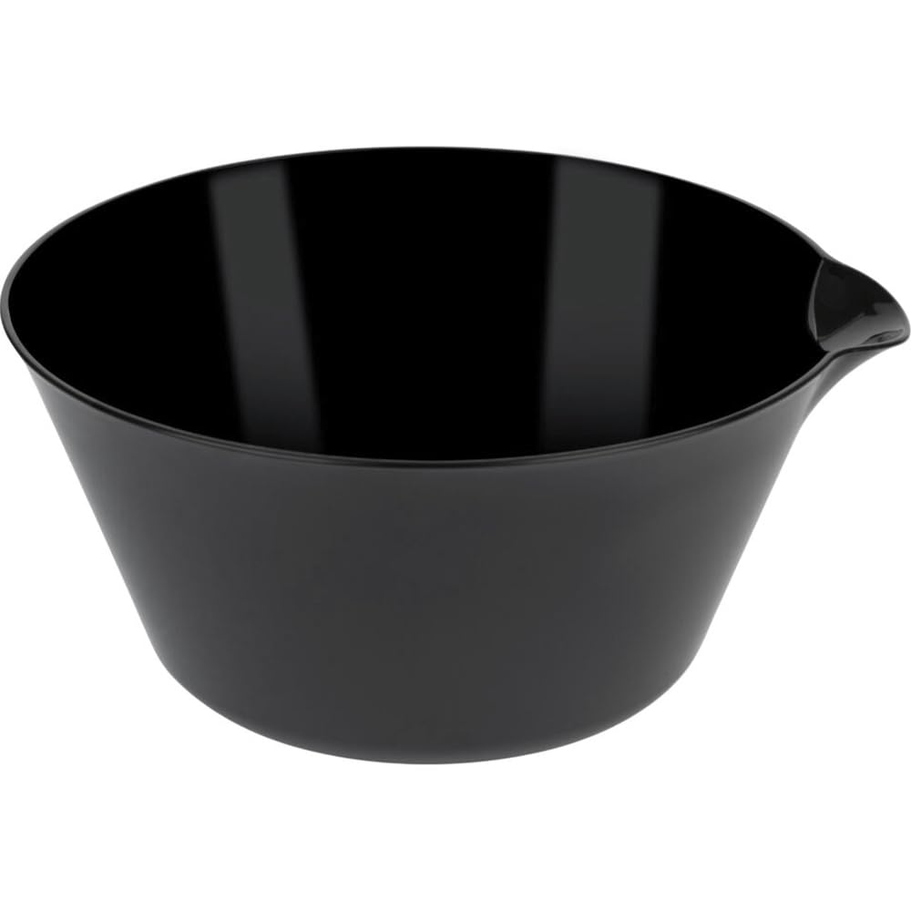Bluesky Trading Black Plastic Salad Bowl With Spout (120 Oz.) - Pack Of 1 - Sleek Design, Perfect Serving Essential For Family Gatherings, Birthday Parties, Weddings, Events, Meal Prep, & More