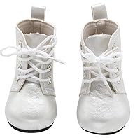 1 Pair White Shoes for 18 Inch Doll Toy Mini Doll Shoes 7 cm for Cartoon Doll Boots