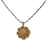 Jade Pendant/Cat's Eye Stone Set Necklace/Ladies Fine Jewelry/Birthday Gift, School Season