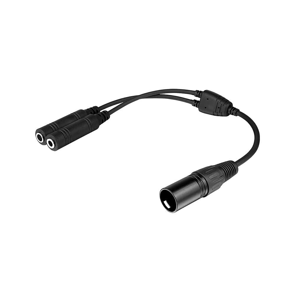 R SPIDER WIRELESS Aviation Headset GA Dual Plugs to Airbus 5 Pin XLR Headset Adapter