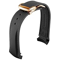 20mm 22mm Curved End Rubber Watch Band for Omega Seamaster Watch Straps with Folding Buckle Luxury Bracelets Silicone Watchbands