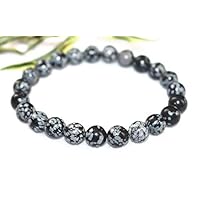 Jewelry Natural Snowflake Obsidian Beads Bracelet,Snowflake Obsidian Beads Bracelet swholesale,Jewelry Bracelets