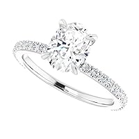 JEWELERYIUM Lovely Solitiare Bridal Ring, Oval 1 CT, Wedding Ring, Halo, Solitaire Ring for Gift 925 Sterling Silver Jewelry, Three Stone Accented Ring