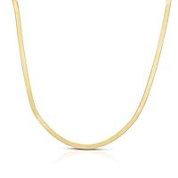 925 Sterling Silver 14ct Yellow Gold Plated 2.7mm Imperial Herringbone Chain Necklace With Lobster Clas Jewelry for Women - Length Options: 41 46 51