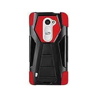 Reiko Silicon Case & Protector Cover for LG LEON/H326T - Retail Packaging - Red/Black