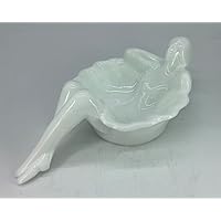 Ballerina Mint/Soap Dish - Art Deco - Original Westmoreland Glass Mould - Mosser - USA (Milk)