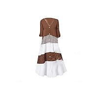 Summer European and American New v-Neck Short Sleeve Printed Long Dress Button Casual Dress