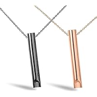 Aerosolry Breathlace,Stainless Steel Mindful Breathing Necklace,Breathlace Necklace Quit Smoking,Stress Relief Mindful Meditation Breathing Necklace,for Men Women Anxiety Relief (2pcs b)