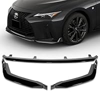 3 Pieces ABS Front Bumper Lip Spoiler Splitter Side Body Kit Trim Protection Compatible with 2021-2023 Lexus IS350 IS500 F-Sport Only, 2022 (Painted Black)