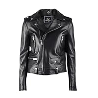 SID Women's Lambskin Cubby Leather Jacket, Biker Jacket