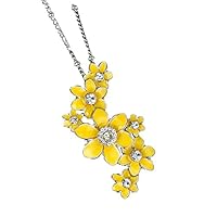 equilibrium Radiant Daffodil Cluster Enamel & Crystal Pendant Necklace Gift Boxed