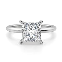 Moissanite Solitaire Promise Ring, 2.5ct VVS1 Colorless Stone, 925 Sterling Silver with 18K Gold