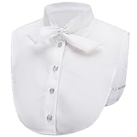 Fake Collar Detachable Half Shirt Blouse False Collar Sweet Bow Tie Elegant for Women Girls