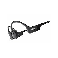 SHOKZ OpenRun - Open-Ear Bluetooth Bone Conduction Sport Headphones - Sweat Resistant Wireless Earphones for Workouts and Running - Built-in Mic, with Hair Band (Black)